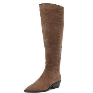 1 STATE Sage Suede Whipstitch Over-The-Knee Boots